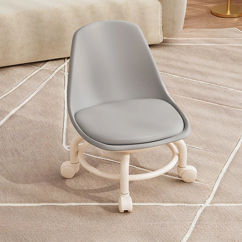 Kids Chair Solid Color Pulley Rotating Stool Wheeled Home Mobile Soft Low Footstool home improvement