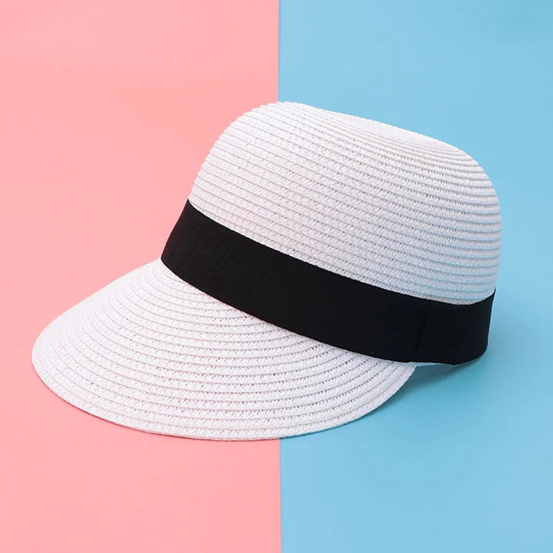 2021 New Straw Hat Woman Outdoor Student Casual Sun Hats Sunscreen Summer Baseball Cap Fashion Lovely Peaked Cap for Women
