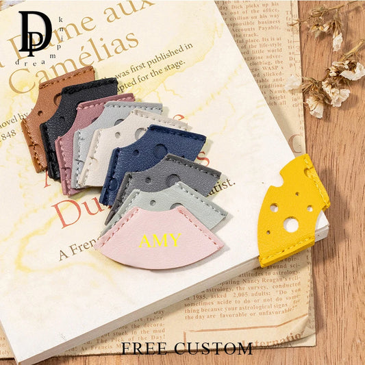 Custom Name Cute Bookmark Cheese Mini Lovely Personalized Gift Student Children Book Page Mark Engrave Letters Paper Marking