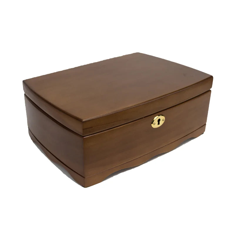 2021 New Solid Wood Jewelry Box With Lock To Make European High-End Luxury Retro Jewelry Jewelry Earrings Necklace Storage Box