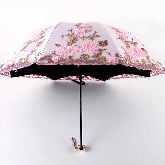 Lace Up Flower Umbrella For Women Summer Sun Garden Uv Umbrella Portable Lady garden Beach accessories Paraplu Rain Gear
