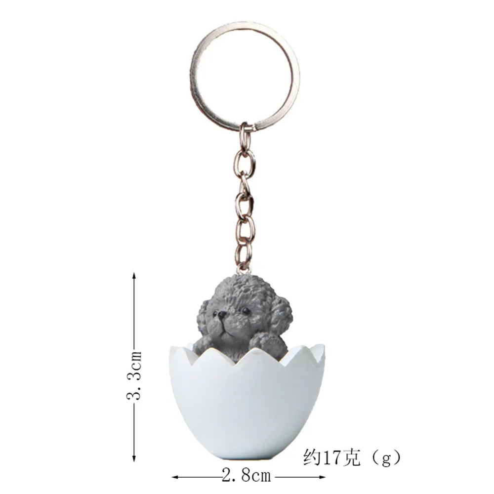 Fashion Alloy French Bulldog Pug Dog Keychain Cute Pet Dog Keyring Bag Handbag Charm Accessories For Women Animal Lovers Gifts