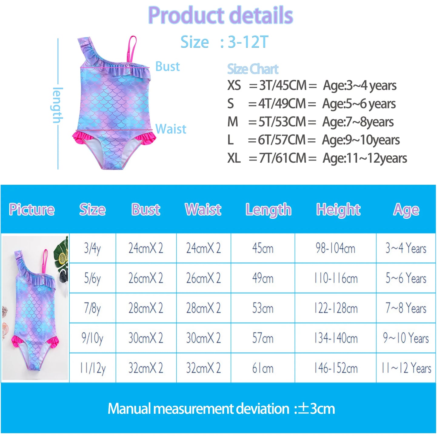 Movie Wish Girls Swimsuit Fashion Mermaid Fish One-Piece Bathing Suits Children's Dresses Summer Swimwear Beach Suit Kids Wear
