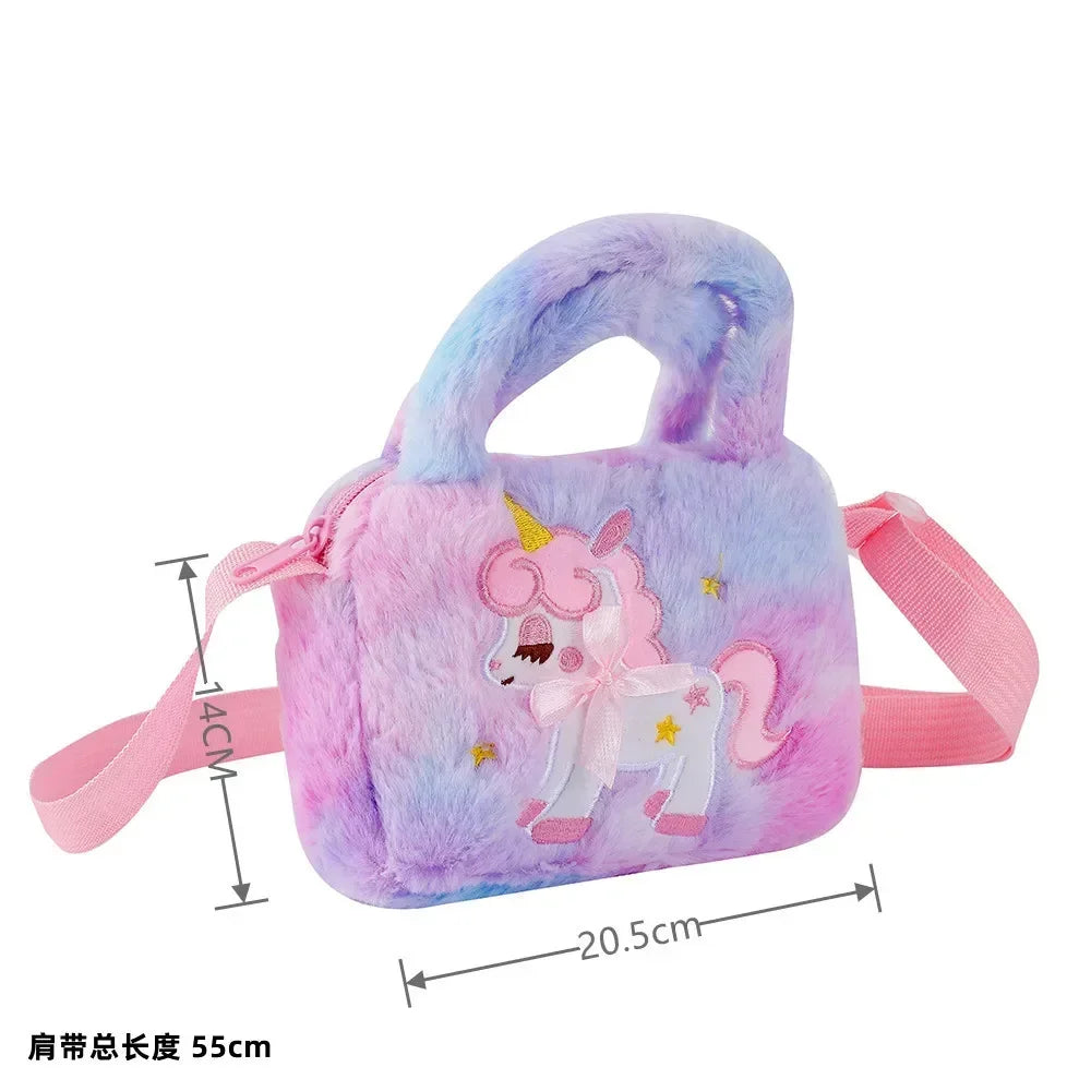Children‘s ’Kawaii Unicorn Shoulder Bag Girls Cute Crossbody Bag Female Fashion Handbag Lipstick Phone Pouch Kids Coin Purse Key