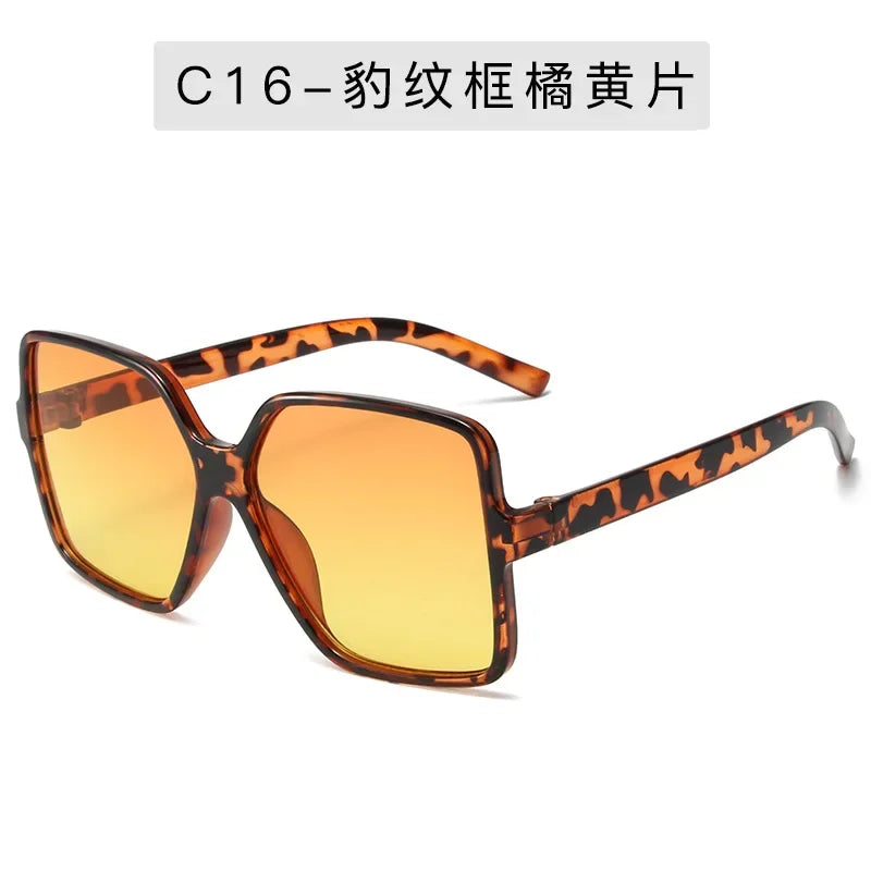 2025 Fashion Women Oversize Sunglasses Gradient Plastic Brand Designer Female Sun Glasses