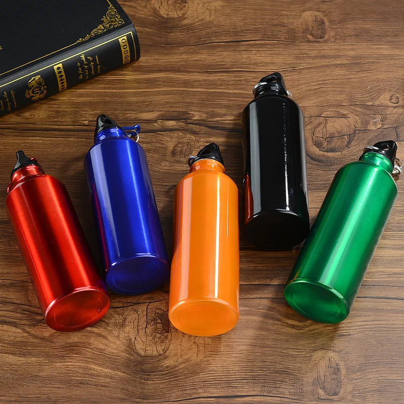 Outdoor-Sport Aluminium Wasserflasche Tragbarer Wasserbecher Bergsteigen Schnalle Kleine Öffnung Einschichtbecher 