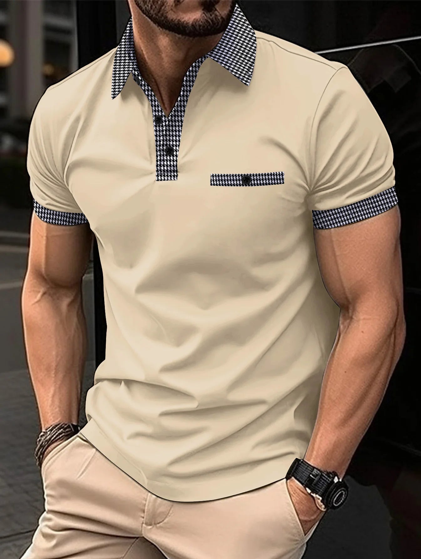2023 Summer New Men's Casual Short-Sleeved Polo Shirt Trip Fashion Lapel T-Shirt Men's Breathable Polo Shirt Men's Clothing