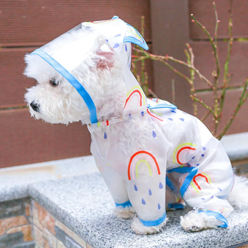 Dog Clothe Rainbow Waterproof Raincoat for Small Dog Puppy Pet Cat All Season Pet Cute Costume Pet Clothes Dog Coat Pet Clothes