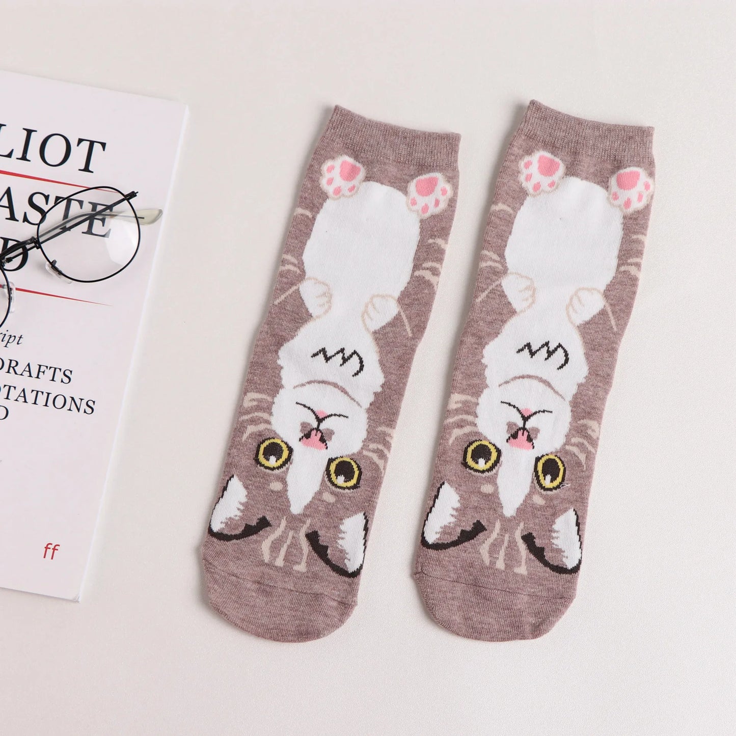25 Patterns Korea Japan Fashion Funny Cartoon Lovely Cats Happy Socks Women Girls Casual Streetwear Cute Dress Sox Spring Summer