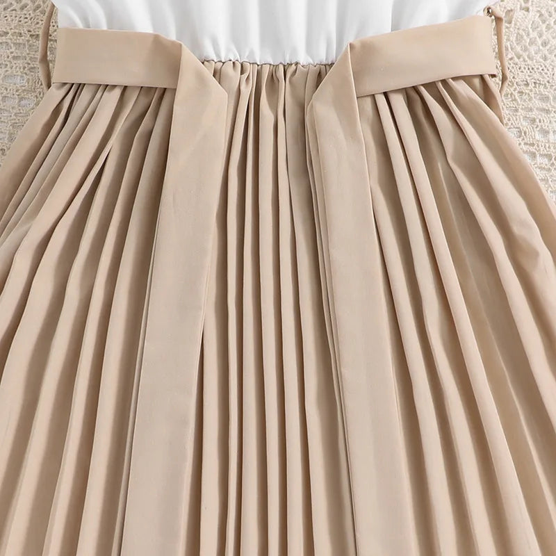 Fashion Girl Dress Elegant Formal Outfit Teenager Girl Clothes Plus Size Party Wedding Dresses Pleated Kid Clothing Children