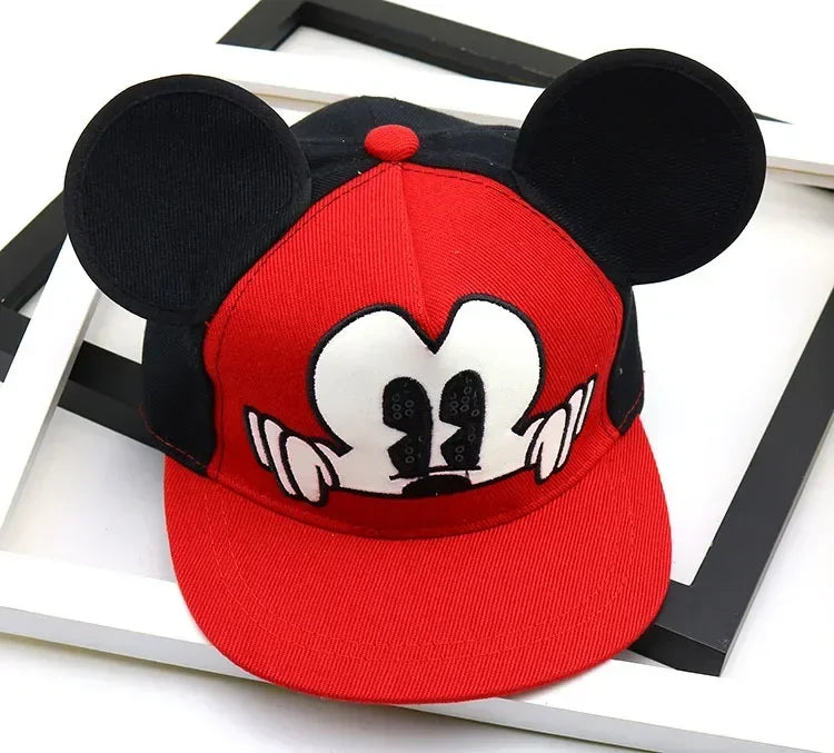 Disney Mickey Mouse Cartoon Animated Baseball Cap for Kids Baby Boy Girl Fashion Hip Hop Caps Kids Snapback Breathable Hats