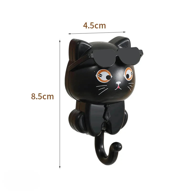 Kitten Hook Cartoon Cats Gravity Induction Decorative Hook Storage Rack For Keys Umbrellas Towels Adhesive Hook