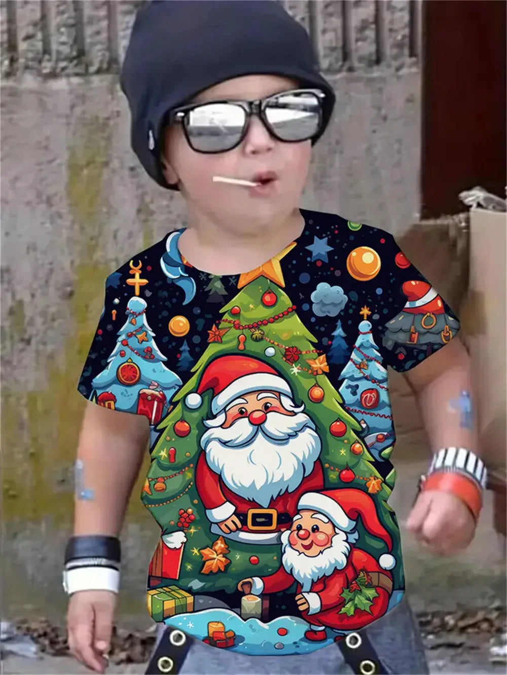 Christmas Santa Claus 3d Print Tee Shirt Kids Boys Clothes Short Sleeve Casual Children's Clothing Fashion T Shirt For Boys