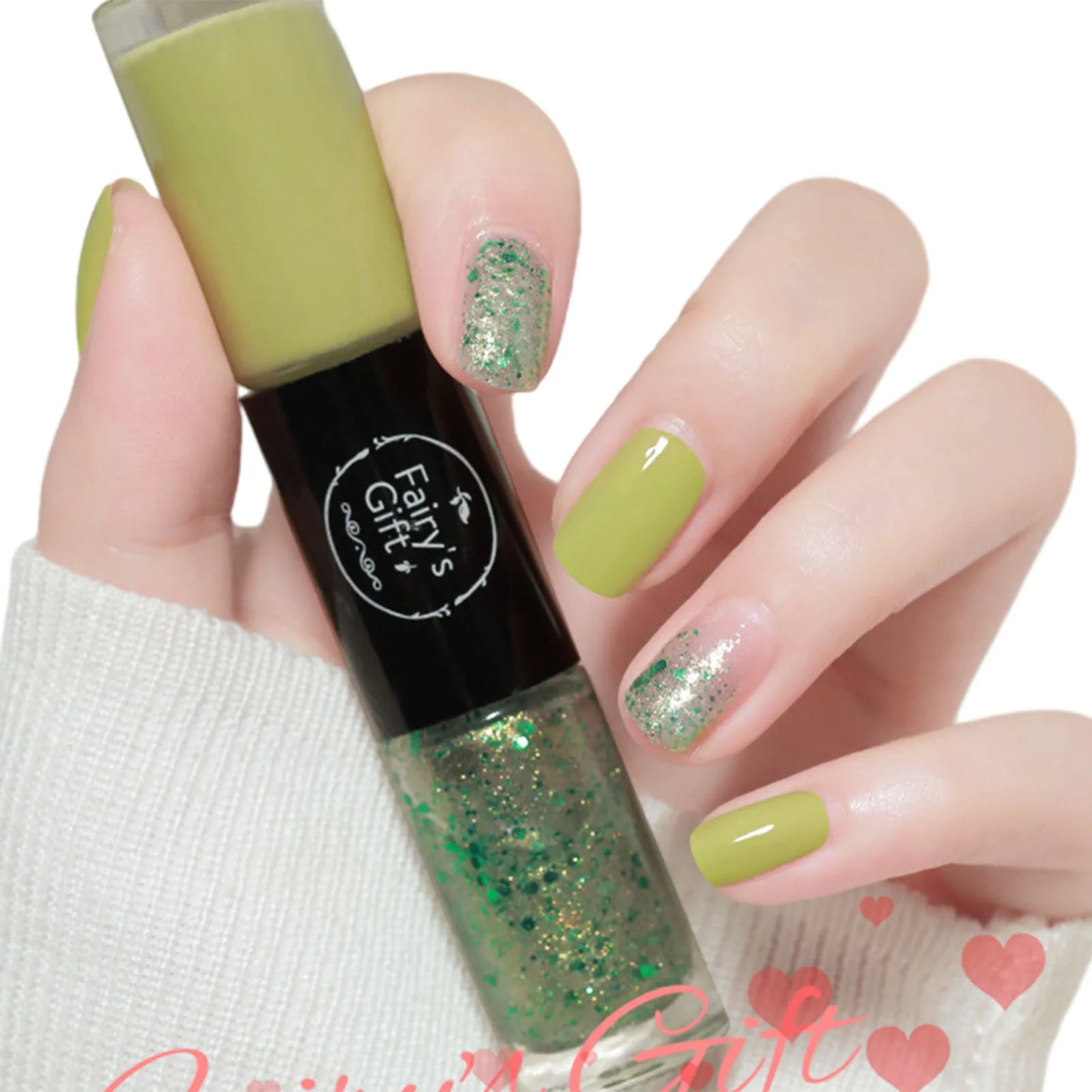 2 In 1 Double Heads Nails Polish Paillette Glitter Nails Oils Long Lasting Waterproof And No-Bake Quick Drying Gel Nails Polish