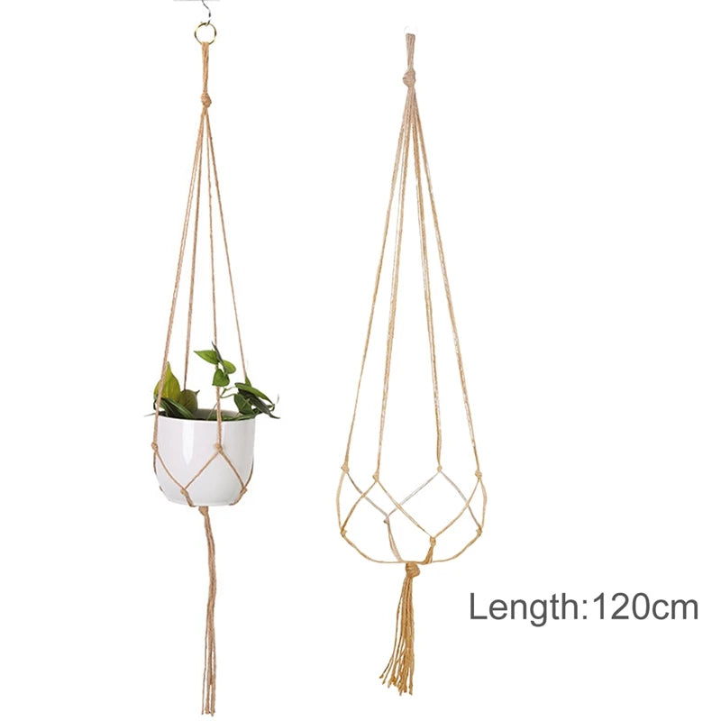 Hanging Plant Handmade Macrame Courtyard Garden Decoration