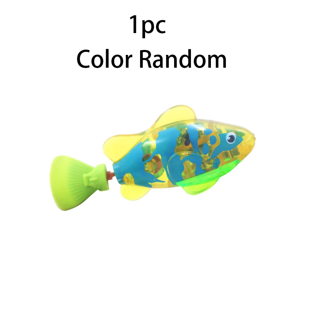 Baby Shower Luminous Induction Electric Fish Playing in Water Toy, Simulated Electronic Fish for Luminous Swimming