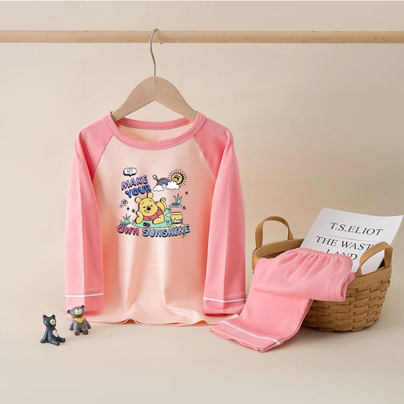 Winnie the Pooh  Cotton Kids Pajama Sets ,Sleeping Clothing Sets, long Sleeve Pants Sleepwear