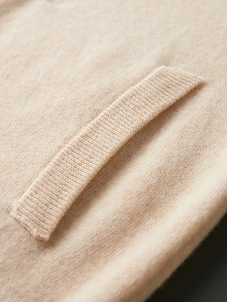 New Men's Zipper Wool Cardigan Waistcoat Autumn Winter Cashmere Sweater Sleeveless Knitwear 100% Merino Wool Vest Tops Clothing