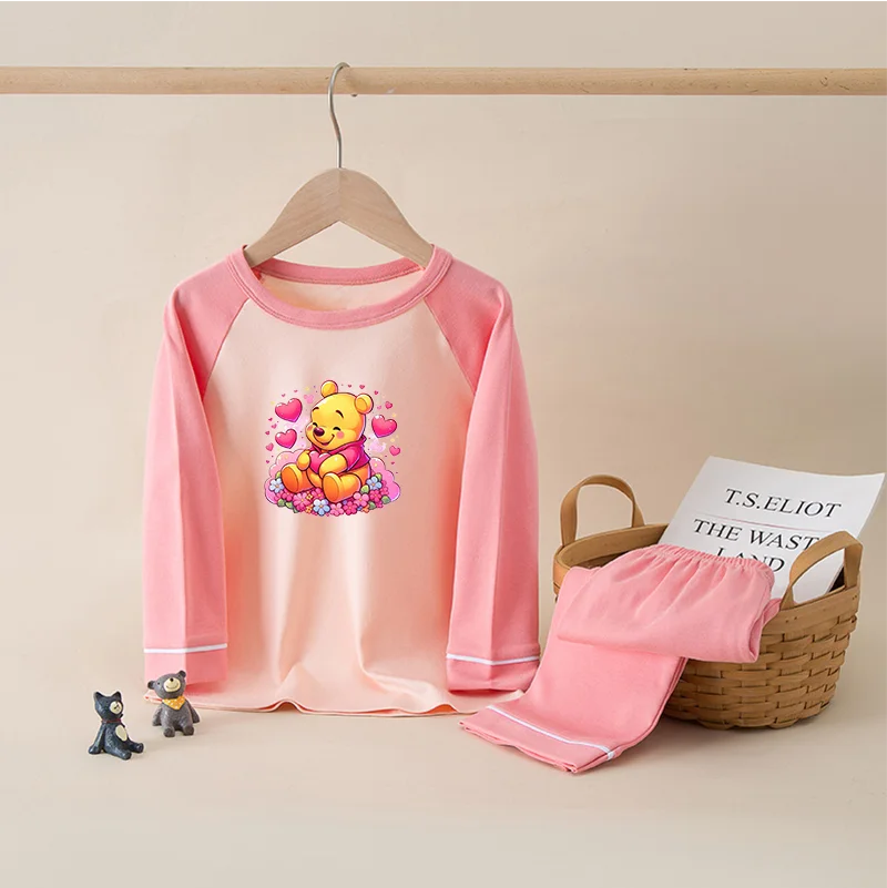 Winnie the Pooh  Cotton Kids Pajama Sets ,Sleeping Clothing Sets, long Sleeve Pants Sleepwear