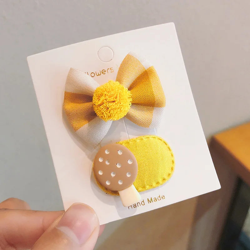 2pcs/lot Children Hair Pins Floral Embroidery Hair Clip Kids Hair Accessories Set Bb Clip Baby Hairgrip Toddlers Girls Barrettes