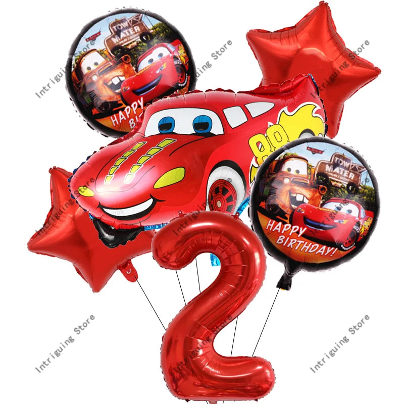 Disney Cars Lightning McQueen 32" Number Balloon Set   Baby Shower Supplies Birthday Party Decorations Kids Toy Gifts Air Globos