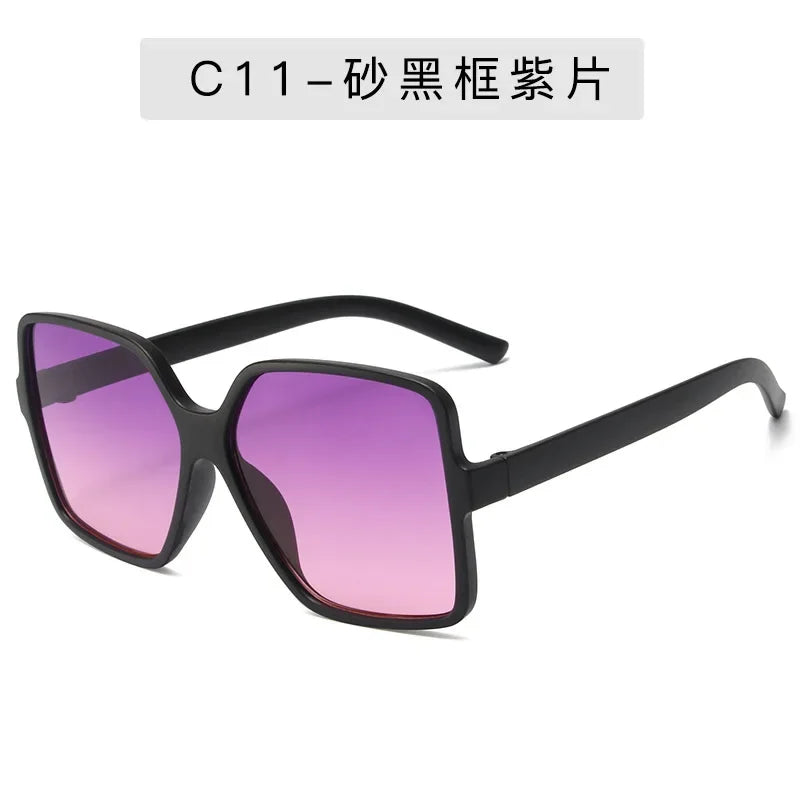2025 Fashion Women Oversize Sunglasses Gradient Plastic Brand Designer Female Sun Glasses