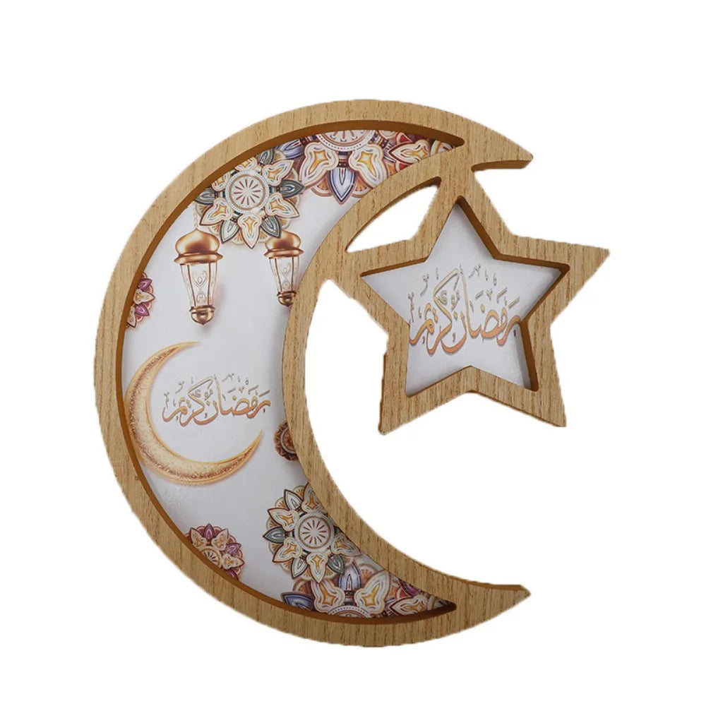 Density Board Moon Star Tray Well-polished Decorative Ramadan Tray Practical Candy Snack Dessert Serving Dish