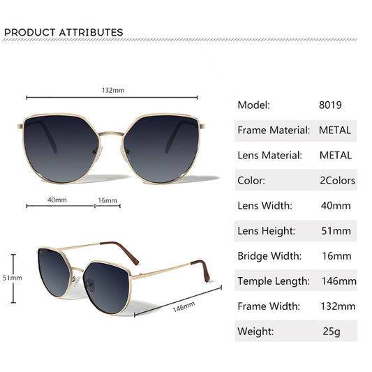 JULI Polarized Sunglasses Women Metal Frame Luxury Female Round Square Sun Glasses For Ladies UV400 8019