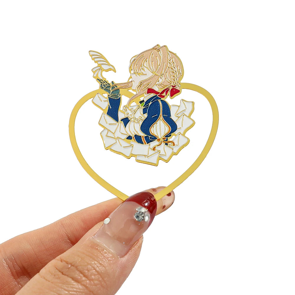 Anime Violet Evergarden Bookmark Exquisite Page Mark Tool Read Learn Stationery Book Supplies for Anime Fans Students Teachers