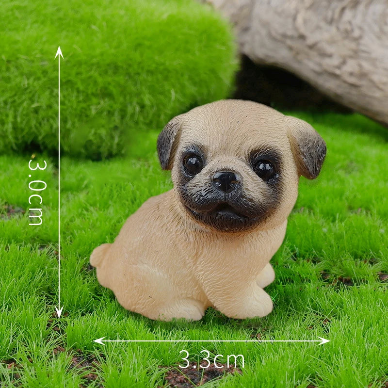 Resin Craft Miniature Figure Tiny For Garden Decortion Cute Small Dog Animal Ornament