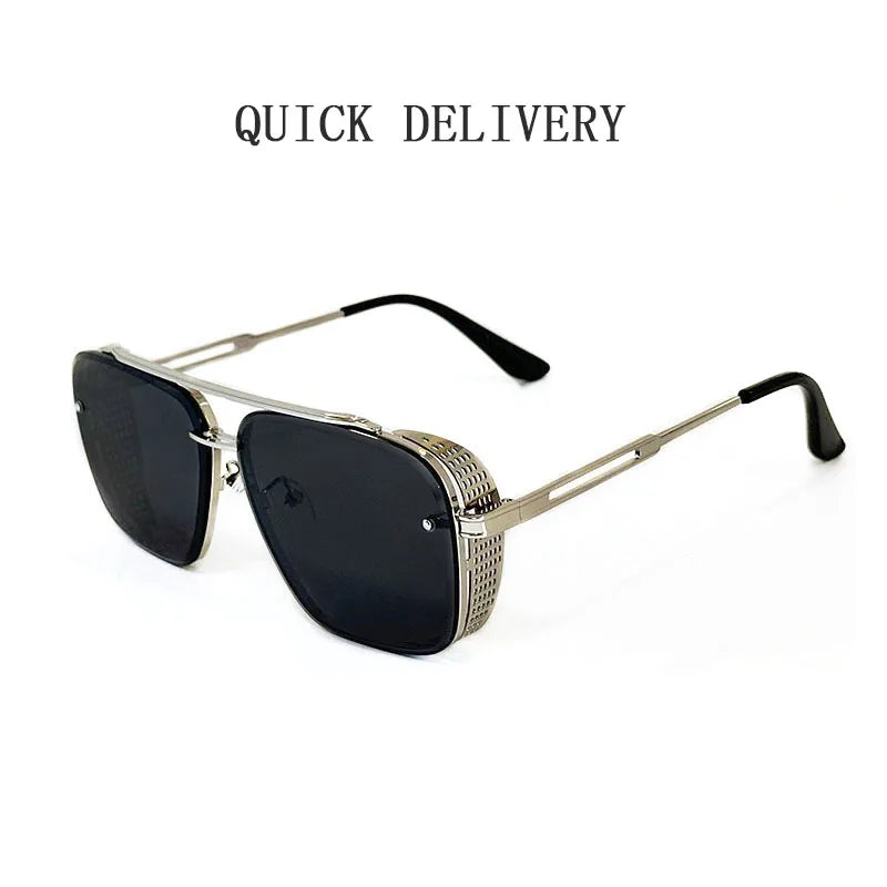 2025 Steampunk Sunglasses For Men Retro Square Punk Sunglasses Women Trendy Luxury Fashion Glasses Gafas De Sol Hombre Zonnebril