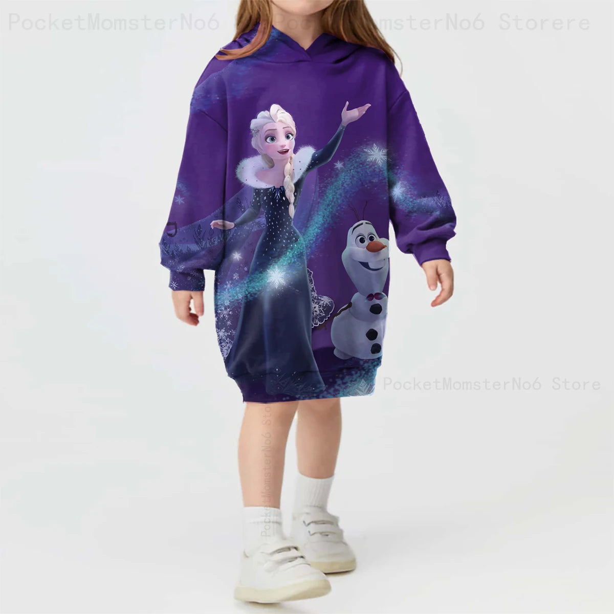 Girls Clothes Disney Frozen Hoodie Sweatshirt Printed Sweatshirt Kids Play Costume Loose Cartoon Girls Tops