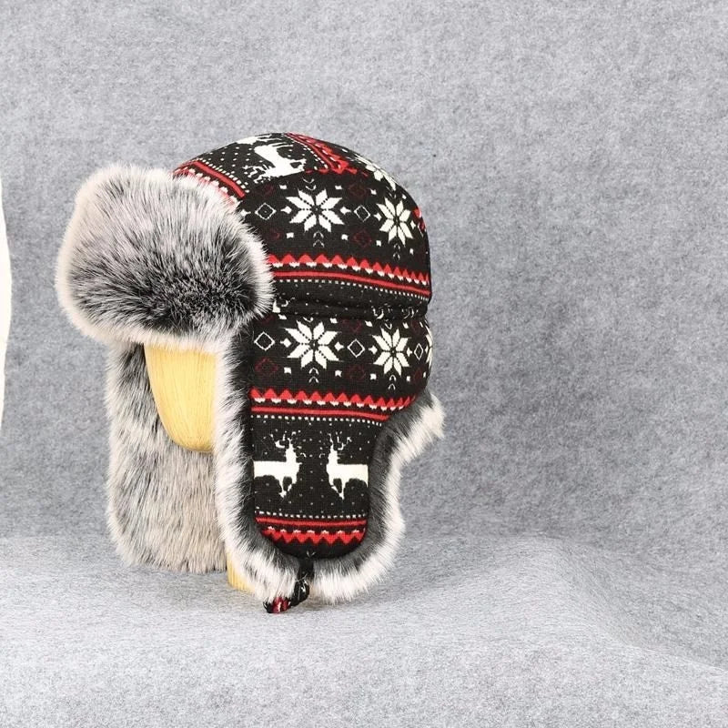 قبعة شتوية للأطفال من Lei Feng للثلج وغطاء للأذنين للشباب للتزلج في الهواء الطلق والرحلات والصيد وركوب الخيل وقبعة مبطنة بالقطن للرجال والنساء 