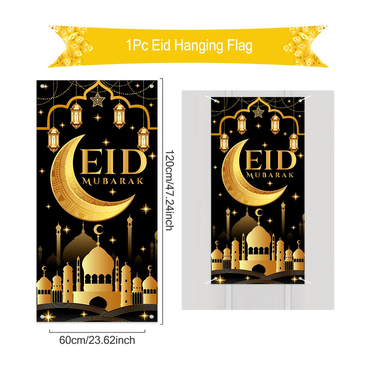 Ramadan Hanging Flag Ramadan Kareem Decoration For Home 2025 Aid EID Mubarak Muslim Islamic Festival Eid Al-fitr Party Supplies