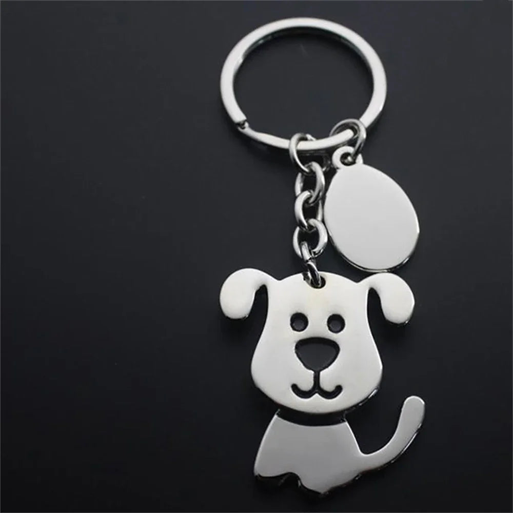 Fashion Alloy French Bulldog Pug Dog Keychain Cute Pet Dog Keyring Bag Handbag Charm Accessories For Women Animal Lovers Gifts