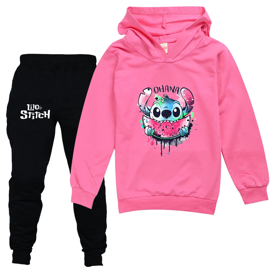 Disney Lilo Stitch Kids Clothing Sets Suit Boys Girls Tracksuits Kids Brand Sport Suits Stich Hoodies Teen Tops Pants 2Pcs Set