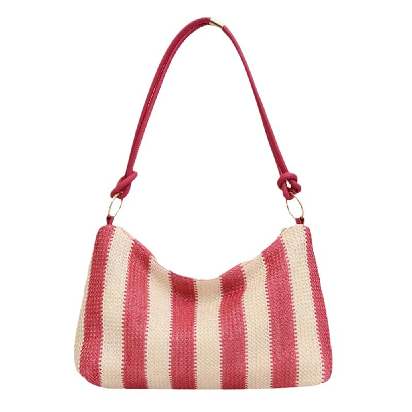 Straw Bags For Women Summer Fashion Striped Shoulder Bag Trendy Straw Purses And Handbags Ladies Beach Holiday Shopping Bags