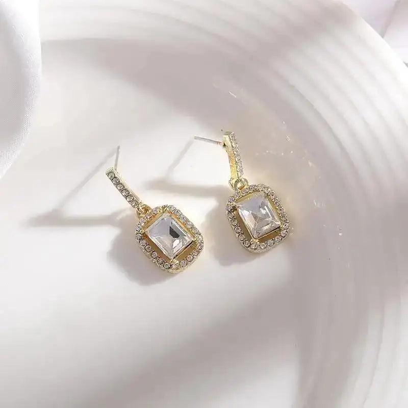 925 Silver Needle Korean Fashion Crystal Heart Earrings For Women Jewelry 2024 Trending Women's Red White Pearl Drop Earrings