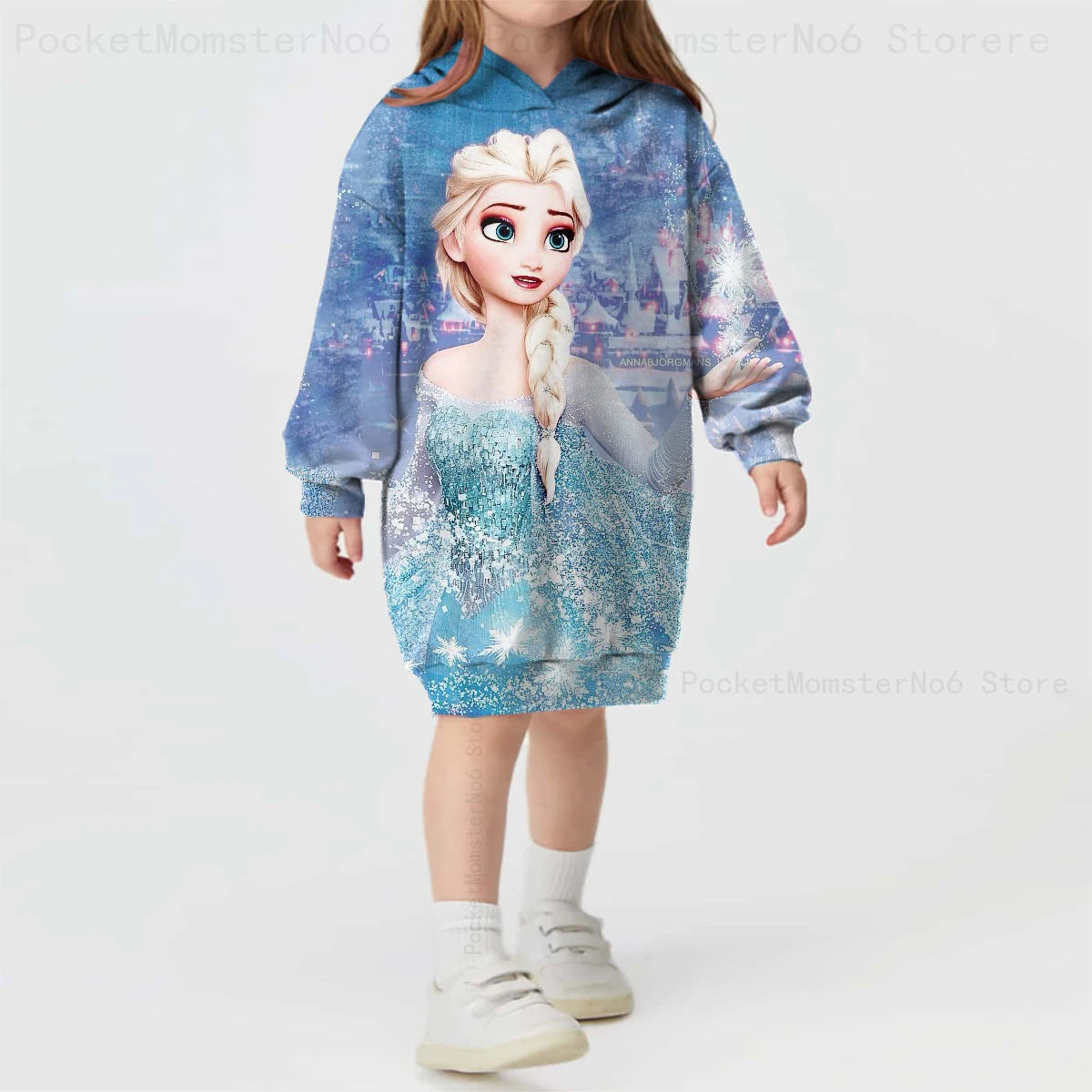 Girls Clothes Disney Frozen Hoodie Sweatshirt Printed Sweatshirt Kids Play Costume Loose Cartoon Girls Tops