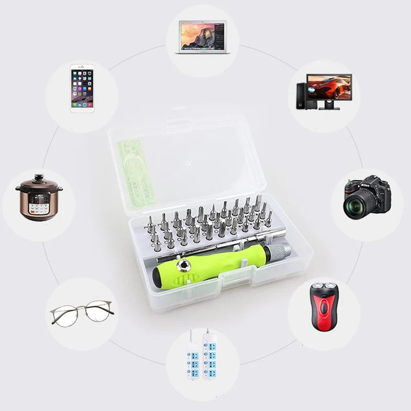 Werkzeugreparatur 32-in-1-Schraubendreher-Set Präzisions-Mini-Magnetschraubendreher-Bits Kit Telefon Mobile IPad Kamera Wartung