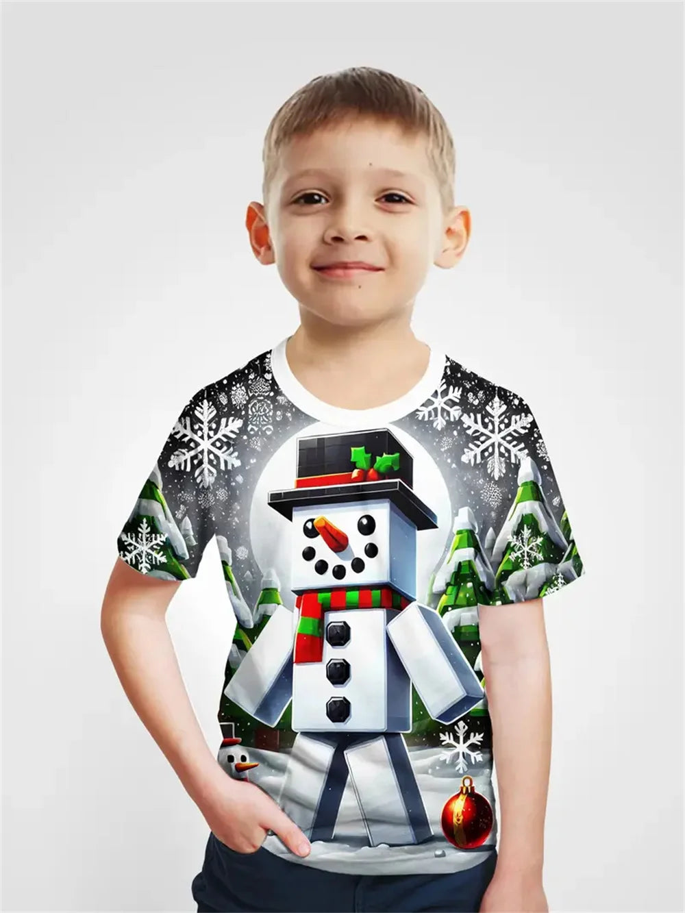 Christmas Santa Claus 3d Print Tee Shirt Kids Boys Clothes Short Sleeve Casual Children's Clothing Fashion T Shirt For Boys