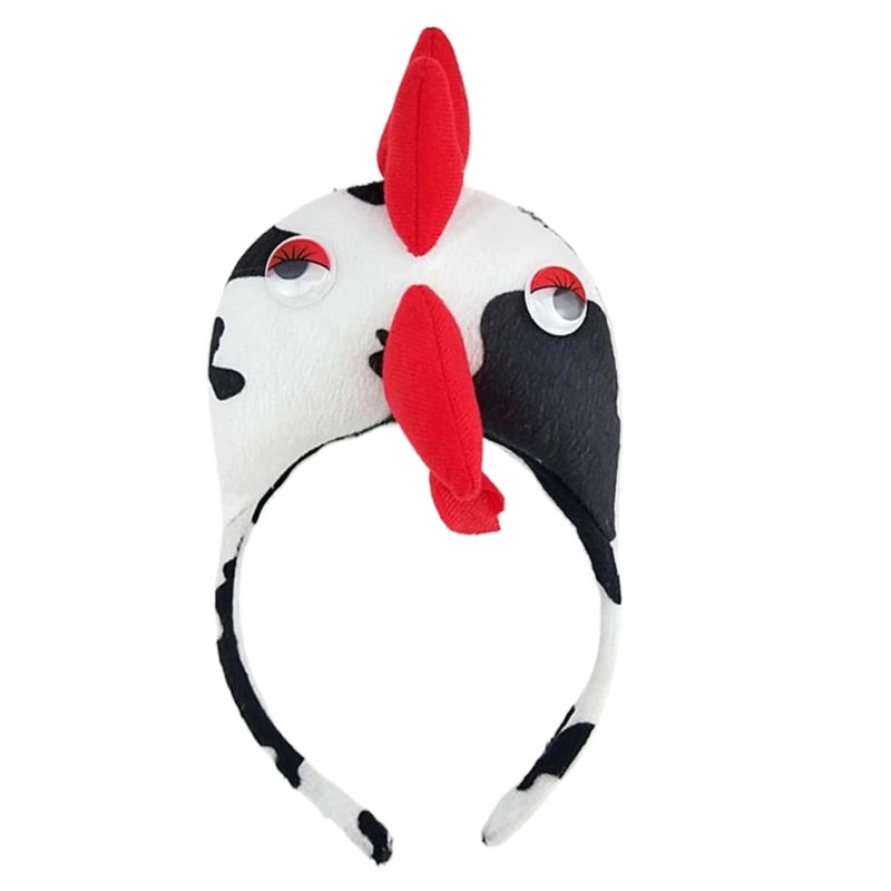 Adult Kids Funny Chicken Rooster Headband Lovely Cartoon Animal Hair Hoop for Easter Festive Party Daily Wear Wide Headpiece