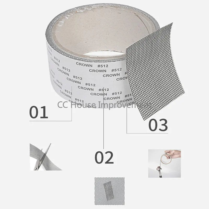 Anti-mosquito Mesh Sticky Wires Patch Repair Tape Summer Screen Window Door Mosquito Netting Patch Repair Broken Holes