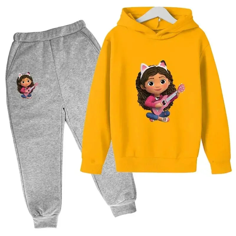 2024 Hoodie Kleinkind Mädchen Gabby Puppenhaus Kleidung Hoodies Hosen 2Pcs Sets Nette Kinder Kostüm Kinder Trainingsanzüge Kinder Gabby Katzen 