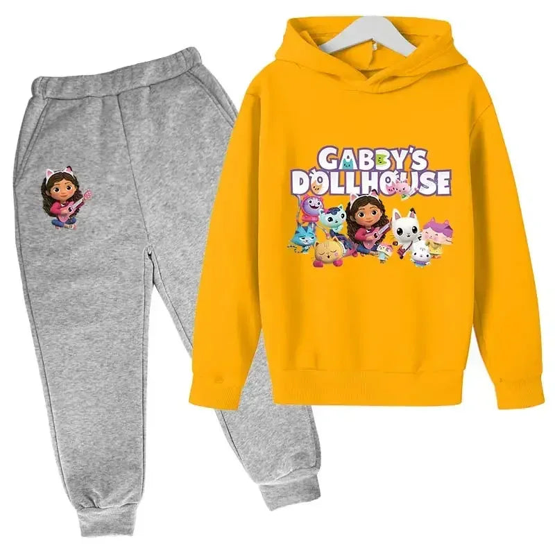 2024 Hoodie Kleinkind Mädchen Gabby Puppenhaus Kleidung Hoodies Hosen 2Pcs Sets Nette Kinder Kostüm Kinder Trainingsanzüge Kinder Gabby Katzen 