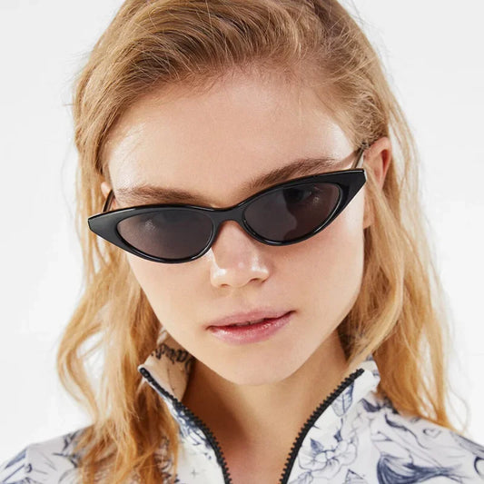 Cat-eye Small Frame Sunglasses Female Jelly-colored INS Fashion Glasses Wear and Put on Street Photography Sunglasses