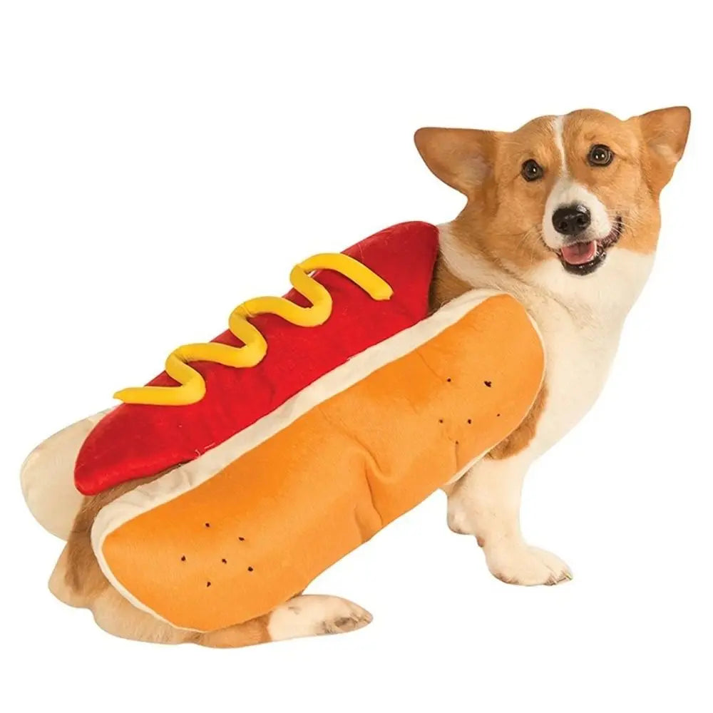 New Funny Halloween Dog Costumes Dachshund Sausage Hot Dog Shaped Pet Apparel Dog Christmas Costume Gift Cat Party Costume Suit