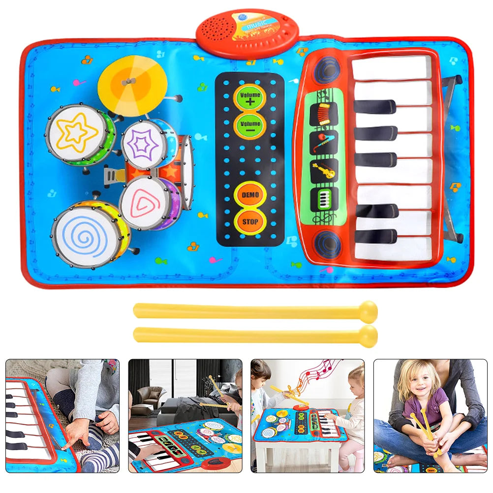 2-in-1 Kinder Musical Teppich Matte Spiel Decke Kinder Teppiche Boden Klavier Tastatur Spielen Vorschule