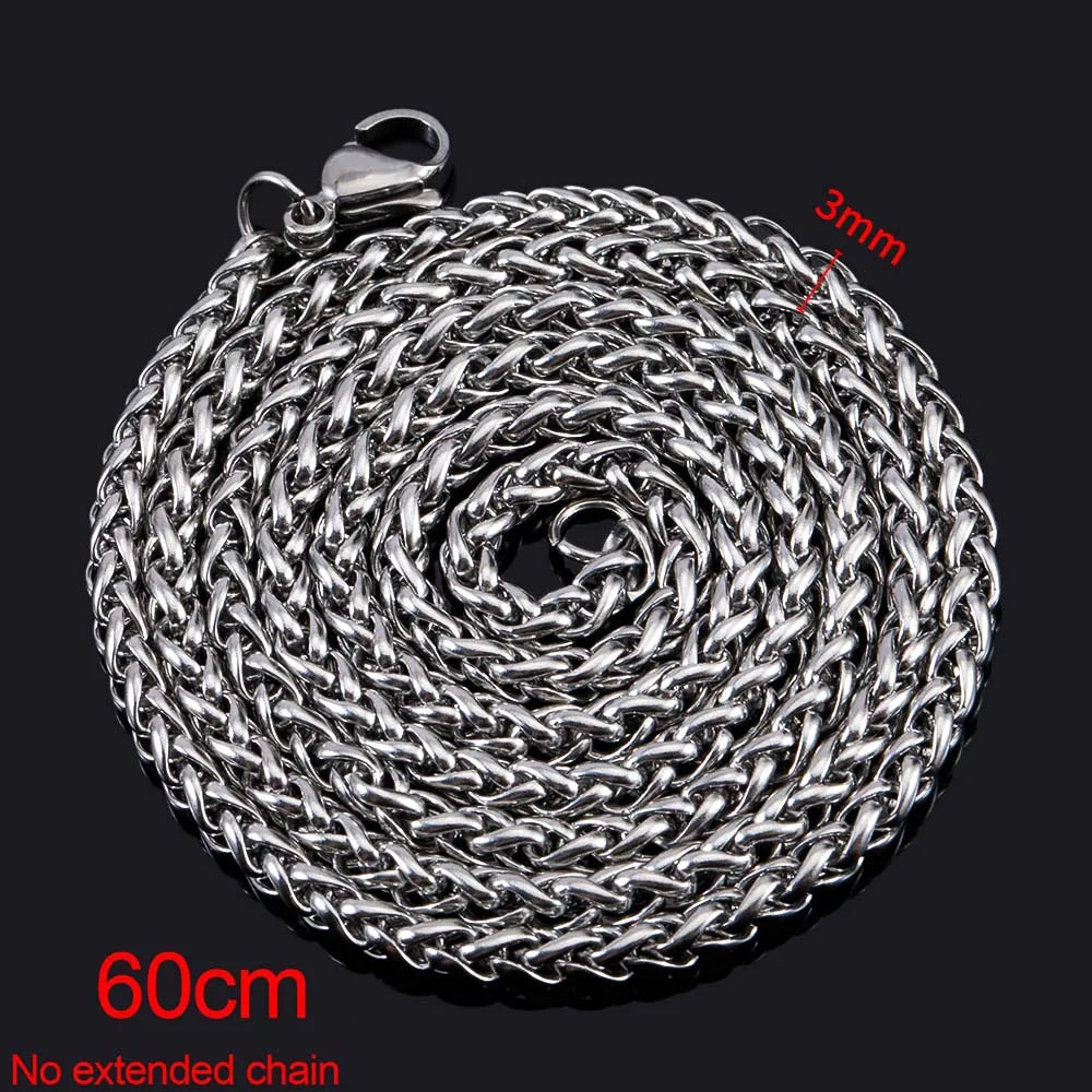No Fade 5pcs Stainless Steel Twist Chain Necklace Box Snake Chain with Clasp Open Ring DIY Men Jewelry Making Findings Accessory