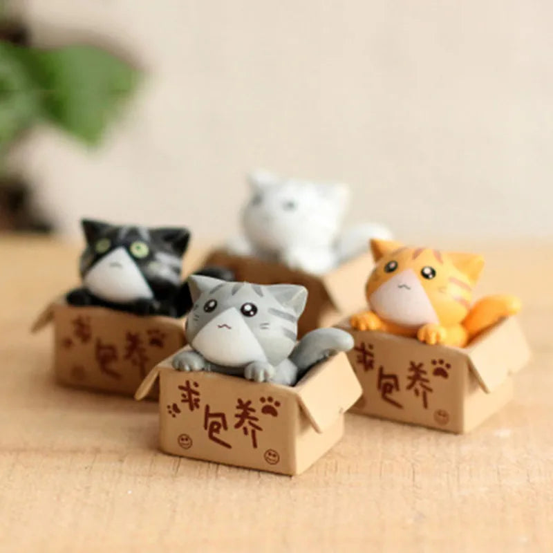 Mini Cheese Chis Cat Kitty Model Resin Kitten Cat Miniatures Figurine Animal Figurines Crafts Ornament for Home Decor